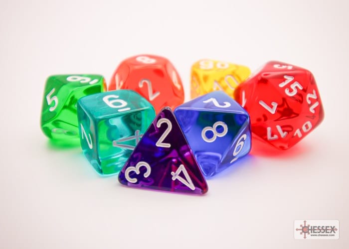 CHX23099 Prism Translucent Rainbow 7 Piece Polyhedral Dice Set image 0